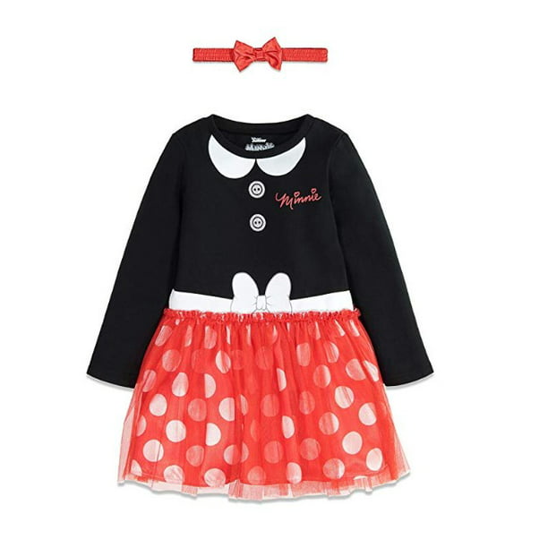 Girls Minnie Mouse Costume Tutu Dress Princess Party Tulle Gown Headband Outfits
